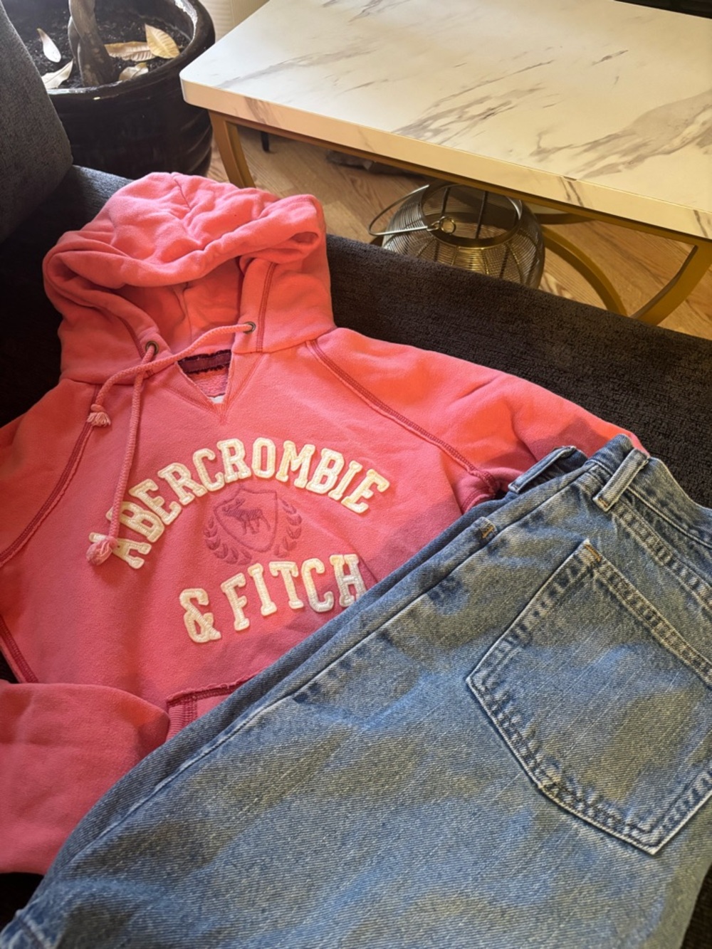Abercrombie & Fitch Vintage Y2K Pink Quarter Hoodie Womens M 90s Retro 2000s